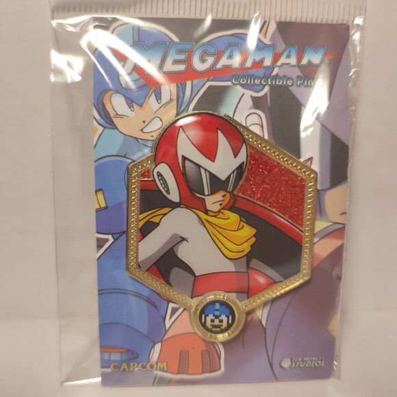 Mega Man Classic Rockman And Proto Man Golden Series Enamel Pins Official Set - Picture 3 of 4